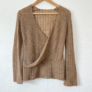 Isda & Co alpaca wool brown boho lightweight sweater size small